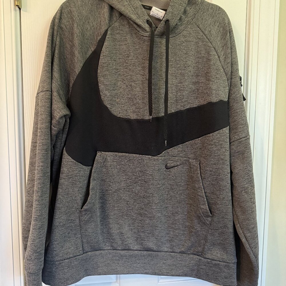Mens Black/Grey Nike Therma-Fit Hoodie - Size XL